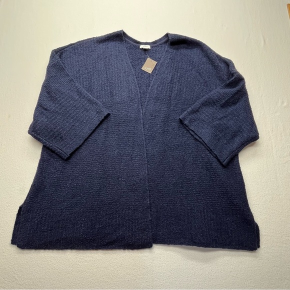 J.JILL Sweater Short Sleeve Open Front Women's 2x Midnight Blue *NEW W/TAGS - Picture 1 of 10